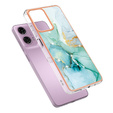 Védő tok Motorola Moto G24 / G24 Power / G04, Marble Slim Case, zöld