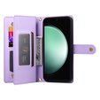 Pattintható tok a Samsung Galaxy S25 Edge, Wallet Zipper Pocket, lila