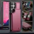CASEME flip tok Samsung Galaxy S25 Ultra, Litchi Wallet, piros