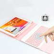 Tok + billentyűzet iPad 10.2 7/8/9 gen 2019/2020/2021, Keyboard Cover Pen Slot, rózsaszín rose gold