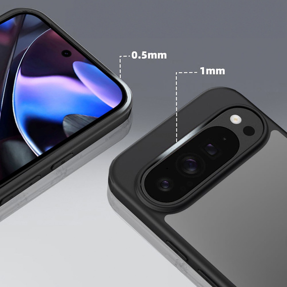 Telefontok a Google Pixel 9 Pro XL, Fusion Hybrid, átlátszó / fekete