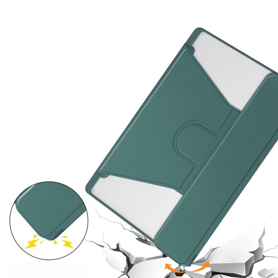 Billentyűzet tok Samsung Galaxy Tab S6 Lite 2024 / 2022 / 2020, Rotary 360° Leather, sötétzöld