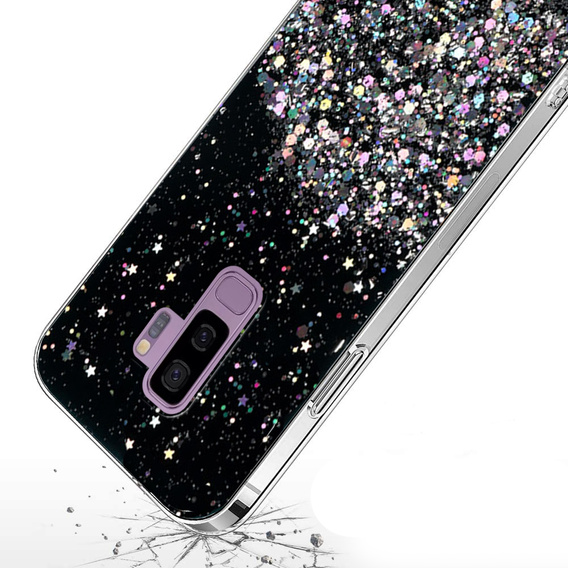 Telefontok a Samsung Galaxy S9+ Plus, Glittery, fekete