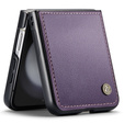Tojás Samsung Galaxy Z Flip7 FE / Z Flip6, CASEME Litchi Leather, lila