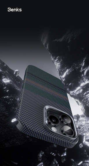 BENKS Kevlar Magnetic Armor Pro Aurora 600D B062 tok MagSafe-hez iPhone 15 Pro Max készülékekhez