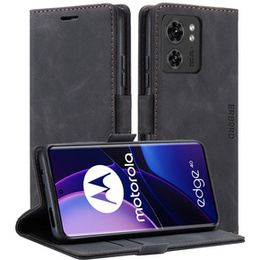 Telefontok a Motorola Edge 40, ERBORD Vintage, pénztárca patenttal, fekete