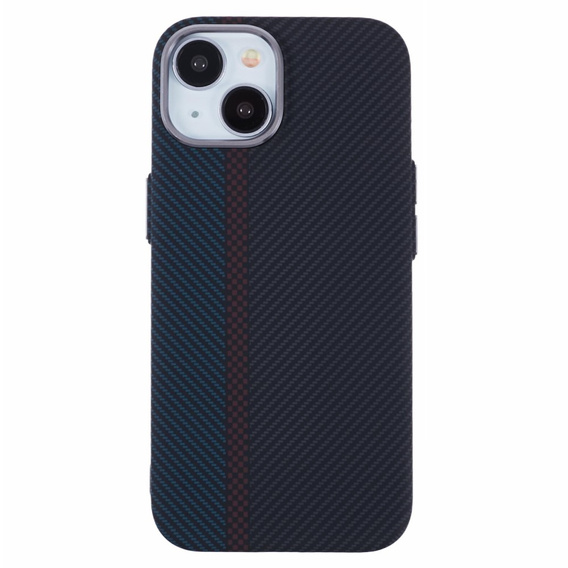 Tok iPhone 15, Carbon Fiber MagSafe, fekete / kék