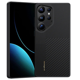 BENKS Kevlar tok Samsung Galaxy S25 Ultra, MagSafe, Carbon Fiber, fekete