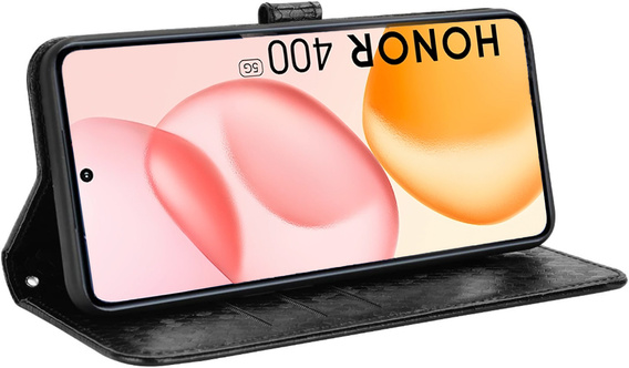 Flap tok Honor 400 Pro 5G, Wallet Rhombus, fekete