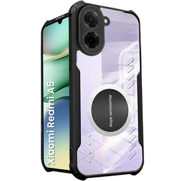 Tok Xiaomi Redmi A5, mágneses lemezzel, átlátszó / fekete