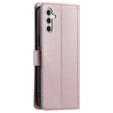 Flap tok Samsung Galaxy S25 FE, Rhombus Crossbody Leather, rózsaszín rose gold
