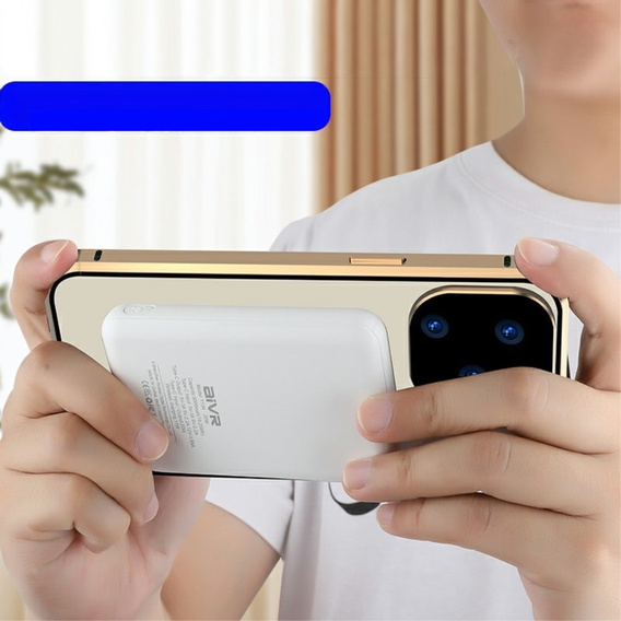 Magnetic Dual Glass MagSafe tok iPhone 15 Plus, arany