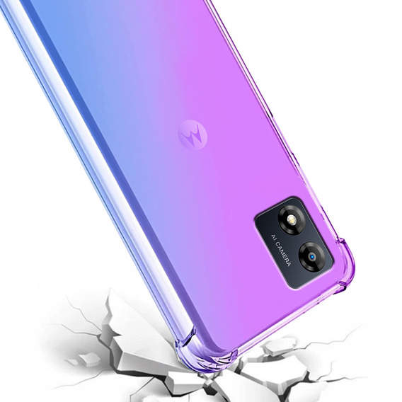 Tok Motorola Moto E13, Gradient Dropproof, Lila / kék