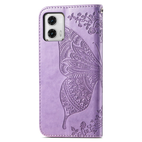 Pattintható tok a Motorola Moto G73 5G, Butterfly, lila
