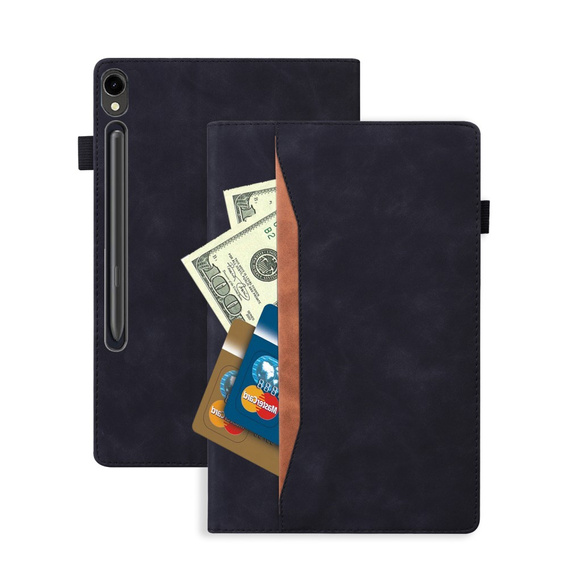 Tok Samsung Galaxy Tab S10 FE+ Plus, Classic, tolltartóval, fekete