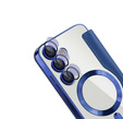 Pattintható tok a Samsung Galaxy S25 FE, RFID Wallet MagSafe CamShield, sötétkék