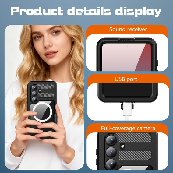 REDPEPPER vízálló tok Samsung Galaxy S26-hoz, fekete