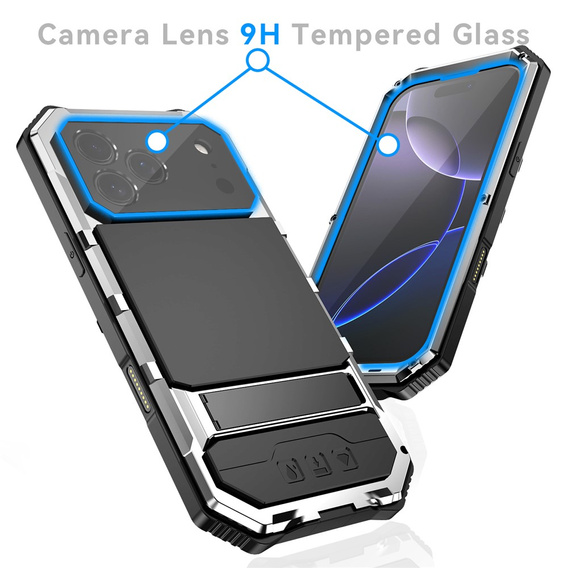 R-JUST páncélozott tok állvánnyal iPhone 17 Pro-hoz