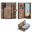 CASEME tok Samsung Galaxy A56 5G, Retro Leather Wallet, szíjjal, barna
