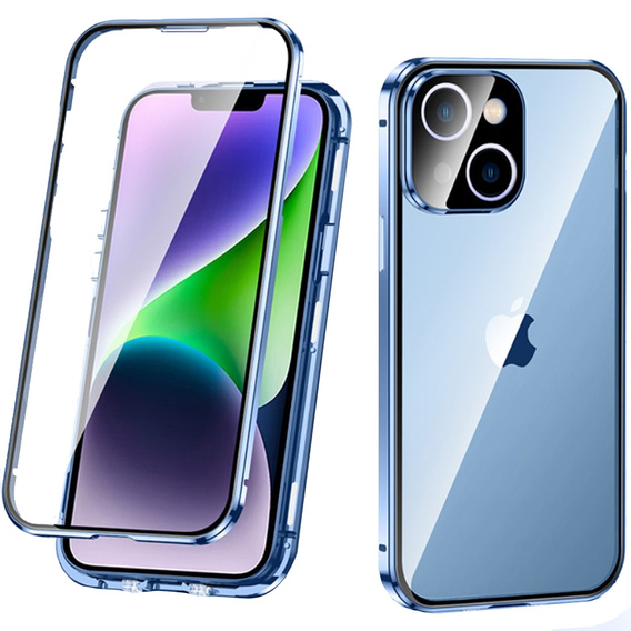 Tok iPhone 14, Magnetic Dual Glass, kék
