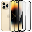 2x edzett üveg a iPhone 14 Pro Max, ERBORD 3D teljes képernyő