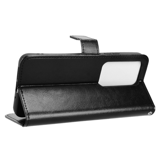 Pántos tok Xiaomi Redmi 15 5G / 4G, texturált Crazy Horse, fekete