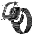 Acél karkötő tokkal Apple Watch 7/8/9 45MM, Fekete