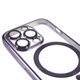 Tok iPhone 14 Pro Max-hoz, Electro MagSafe, lila + üveg a képernyőhöz