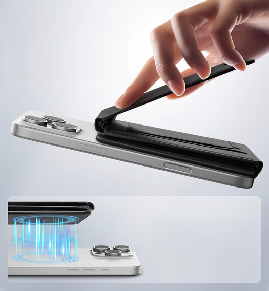 Mágneses pénztárca helymeghatározással, NFC-vel és bölcsővel iPhone 16 Pro készülékhez