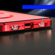 Magnetic Dual Glass MagSafe tok iPhone 15 Pro Max, piros