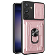 Páncélozott tok a Samsung Galaxy A54 5G, Camera Slide Card Slot, rózsaszín rose gold