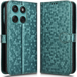 Flap tok Motorola Edge 60 / 60 Fusion, Wallet Rhombus, zöld