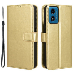 Pattintható tok a Motorola Moto G24 / G24 Power / G04, Crazy Horse Wallet, arany
