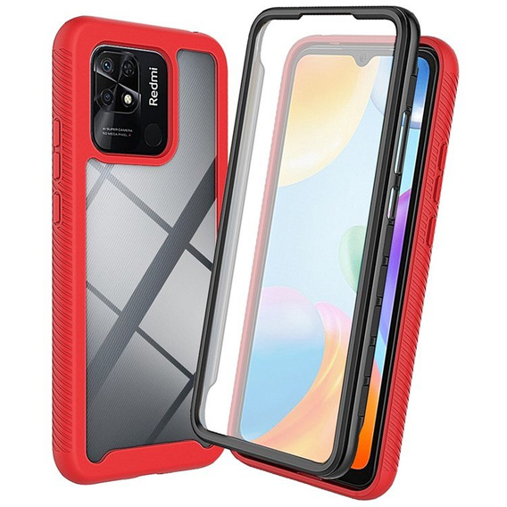 Tok Xiaomi Redmi 10C készülékhez, Shockproof, fóliával, kék