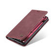 CASEME tok Xiaomi Redmi Note 10 / 10S, Leather Wallet Case, bordó