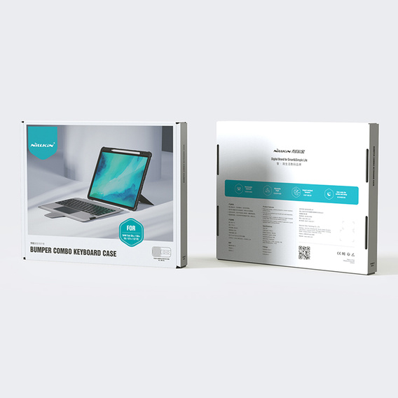 Tok + billentyűzet Galaxy Tab S8+ / Tab S7 +/ Tab S7 FE, NILLKIN Bumper Pen Slot, fekete