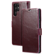 Pattintható tok a Samsung Galaxy S23 Ultra, ERBORD Waxy Wallet, piros
