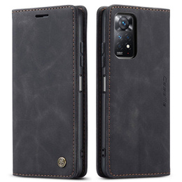 CASEME tok Xiaomi Redmi Note 11 Pro 4G/5G, Leather Wallet Case, fekete