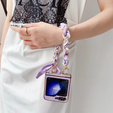Tok Samsung Galaxy Z Flip7 FE / Z Flip6, Grid Leather, lila