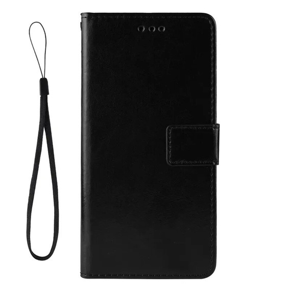 Pattintható tok a Xiaomi Poco F6, Crazy Horse Wallet, fekete