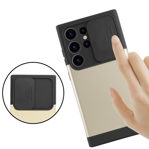 Telefontok a Samsung Galaxy S24 Ultra, ERBORD MagProtect Slide Camera, arany