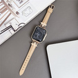 Bőrszíj Apple Watch 1/2/3/4/4/5/6/7/8/SE/Ultra 42/44/45/49mm, bézs színű