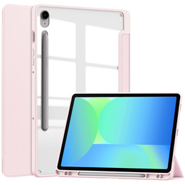Tok Samsung Galaxy Tab S10 FE+ Plus, Smartcase Hybrid, tolltartó résszel, rózsaszín