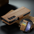 CASEME flip tok Samsung Galaxy Z Fold6 5G, Litchi Wallet, barna