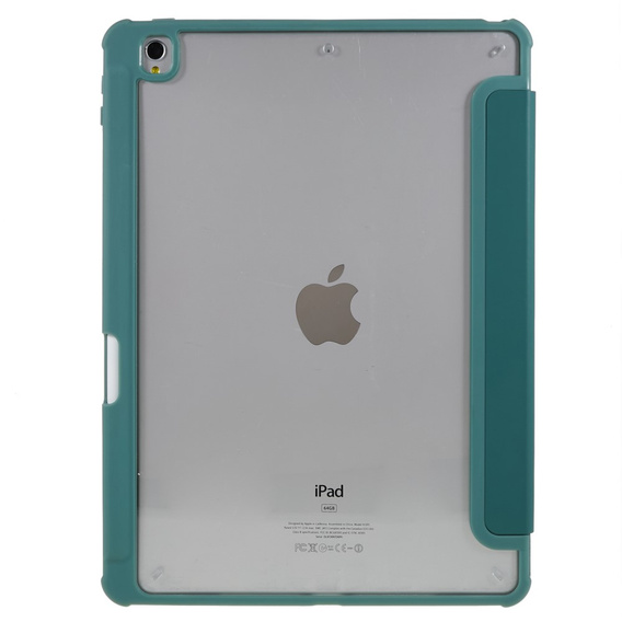 Tok iPad 10.2 2021 / 2020 / 2019, Smartcase Hybrid, tolltartó résszel, sötétzöld