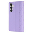 Flap tok Samsung Galaxy A56 5G, Rhombus Crossbody Leather, lila