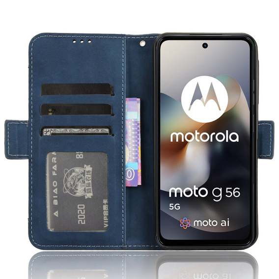 Pattintható tok a Motorola Moto G56 5G, Card Slot, sötétkék
