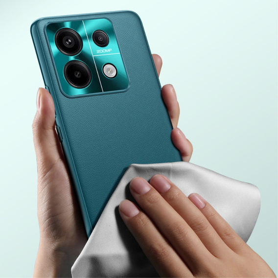 Bőr tok Xiaomi Redmi Note 13 Pro+, leather hybrid, zöld