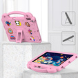 Gyermek tok iPad 10.2" 2021/2020/2019 (9/8/7 gen.) / Air 10.5" 2019 (3 gen.), Cute Patterns, állvánnyal, rózsaszín
