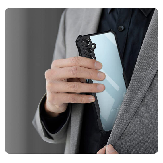 Tok Samsung Galaxy A36, AntiDrop Hybrid, fekete + 9H edzett üveg